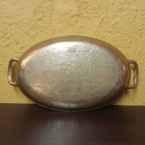 Brass tray used decorative signed heavy item