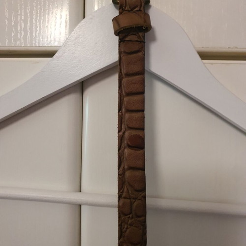 Leather belt Scotch & Soda crocodile pattern, almost like new, thin, brown, size 105