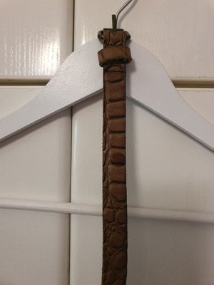 Leather belt Scotch & Soda crocodile pattern, almost like new, thin, brown, size 105