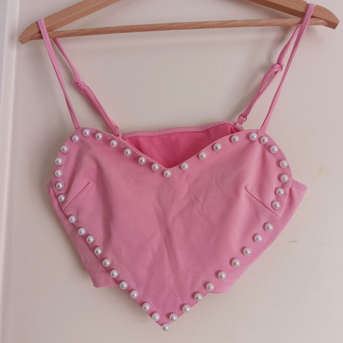 Shein pink heart blouse like new, size M