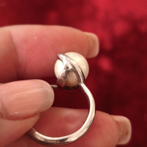 Silver ring 925 with natural pearl, like new