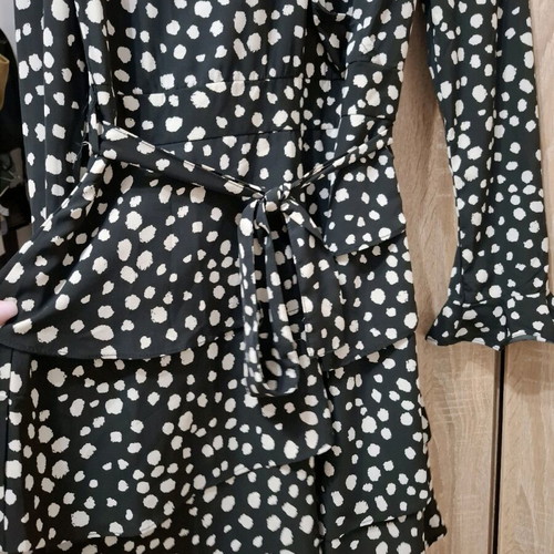 Dress like new, black with white spots, chic and elegant