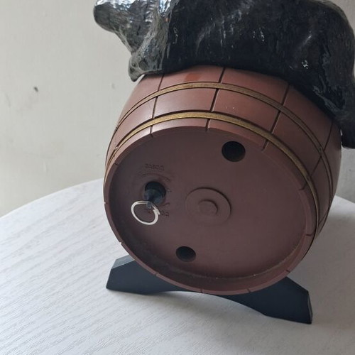 Molnija wind-up table clock with bear figure