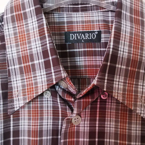 Divario men's short-sleeve checkered shirt size L like new