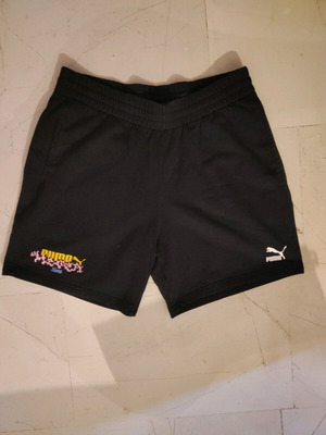 Puma черни къси панталони размер L като нови, 100% памук