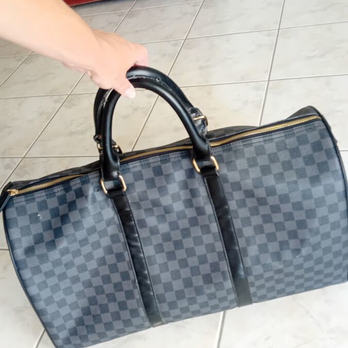 Travel bag, black and grey, approx. 75x25 cm