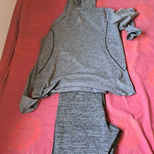 Women's set blouse and leggings used, gray, size L
