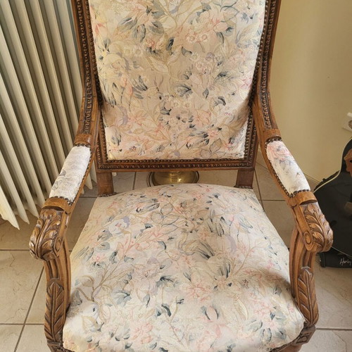 Vintage armchair used, made of rosewood, Egyptian style