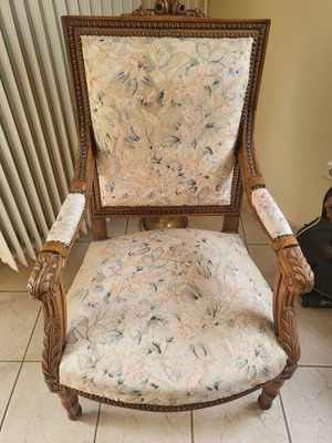 Vintage armchair used, made of rosewood, Egyptian style