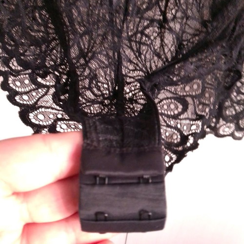 Med black bodysuit with French lace used, size L