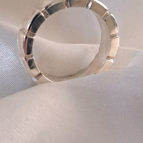 Silver wedding ring 925 solid handmade, size 55 (15) new