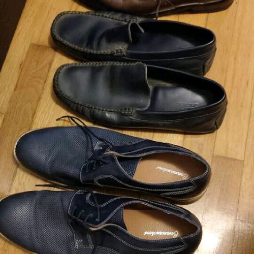Men's shoes used, scarponia and moccasins, size 45, blue and brown