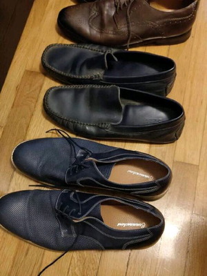 Men's shoes used, scarponia and moccasins, size 45, blue and brown