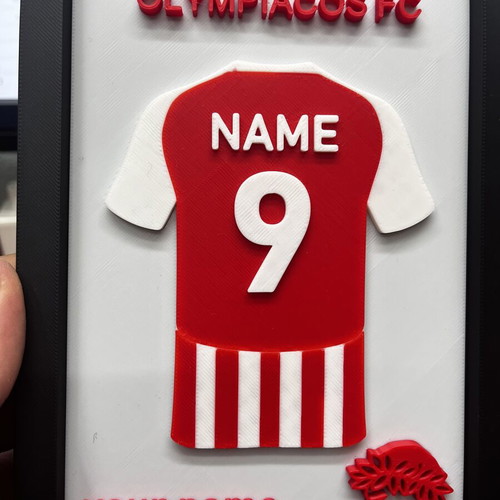 Personalized 3D Olympiacos Jersey Frame new