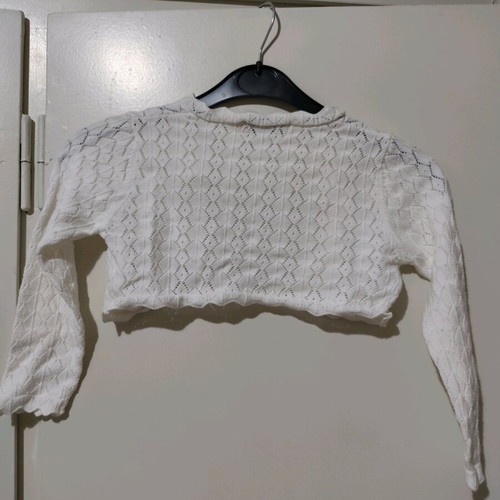 White knitted bolero Last Star size 6 like new