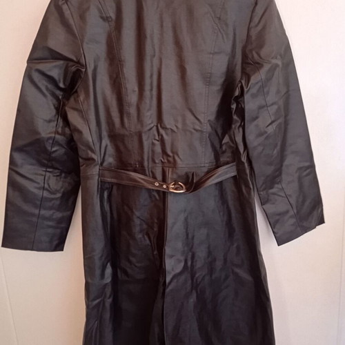Vintage leather trench coat used, black, size M