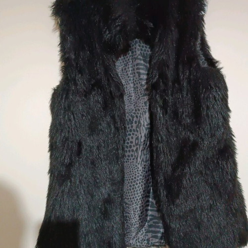 Fur vest Bershka like new, black, size S