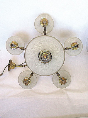Ceiling light large with nine lamps used, ideal for living room or shop