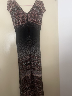 Oysho black maxi dress used, beach style with side slits