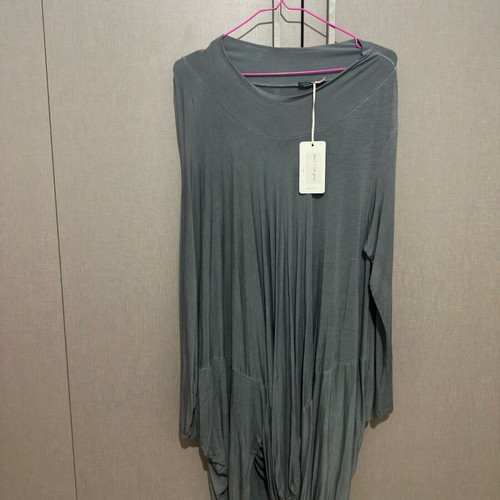 Moonshine Women Grey Tunic New Made in Italy XL-3XL