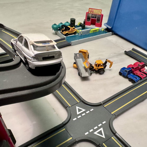 Vintage Matchbox Multi-Storey Garage with Cars and Petrol Station used