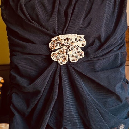 Stenia Strapless Bustier Like New With Central Beaded And Sequin Detail