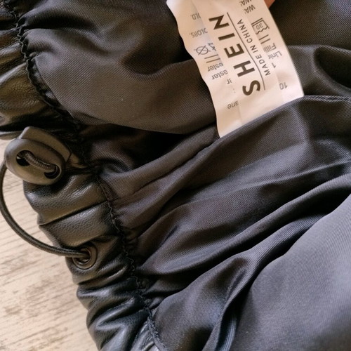 Shein women's leather vest new, short, black, size L