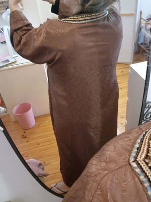 Κιμονό καινούργιο με ζώνη καφέ, one size