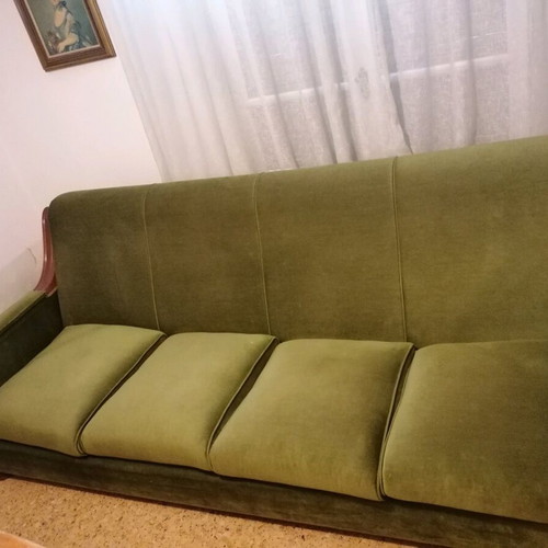 Four-seater sofa used, convertible to bed