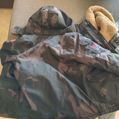 Hashtag jackets used, pack of 2 for ages 4-6, one needs repair
