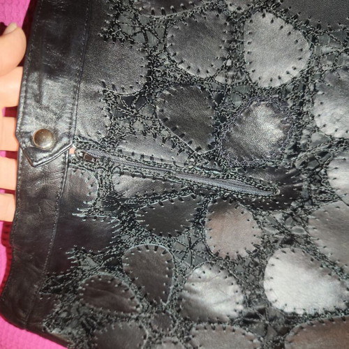 Leather skirt used, black, size M 38 10