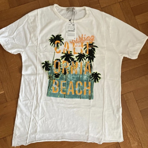 Zara printed t-shirt new unisex size 14 years white