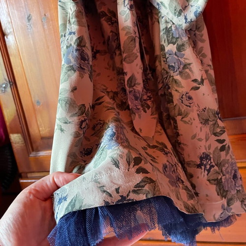 Summer dress used in A-line, blue and green, size S