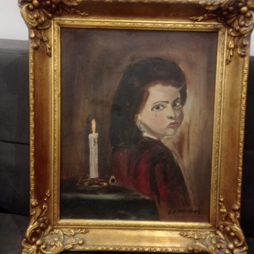 Zampidis oil painting used with luxurious baroque frame