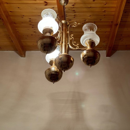 Bronze ceiling light 3-bulb used