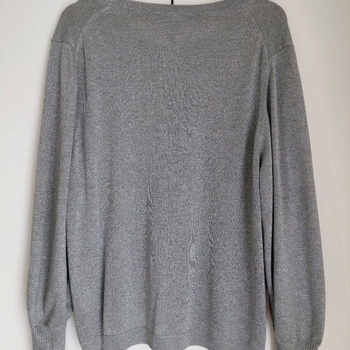 Canda women's blouse new, grey with silver thread