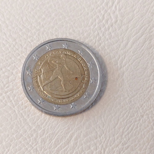 Commemorative 2 Euro Coin used, 2500 Years Marathon Battle