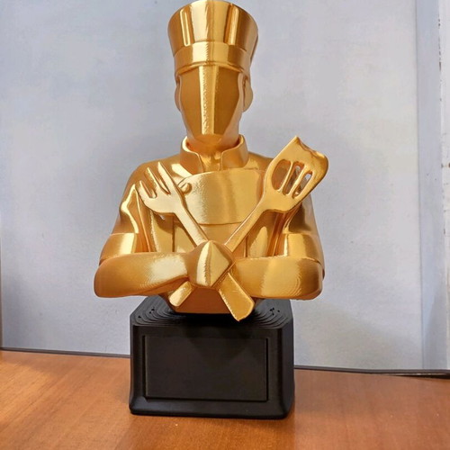 Gold Chef Trophy Figurine New