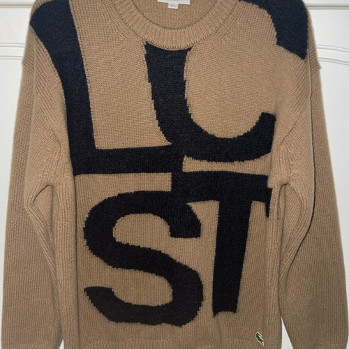 Lacoste sweater new, size Medium, beige and brown
