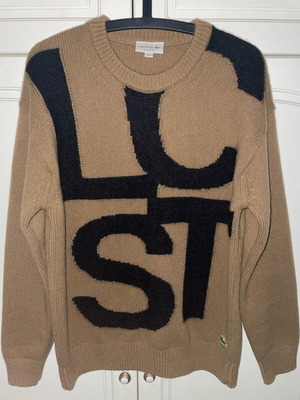 Lacoste sweater new, size Medium, beige and brown