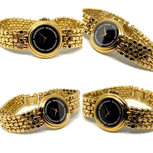Paris jewelry watch new with crystals and 18k gold plating
