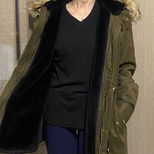 Winter olive jacket used, warm, size L