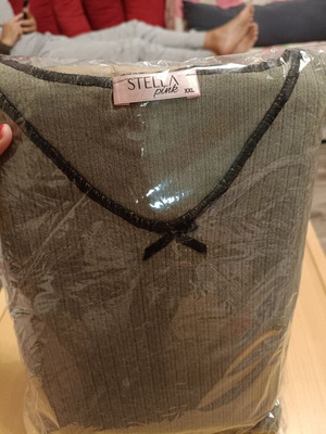 Stella Pink γυναικεία βαμβακερή πυτζάμα σε λαδί, XXL