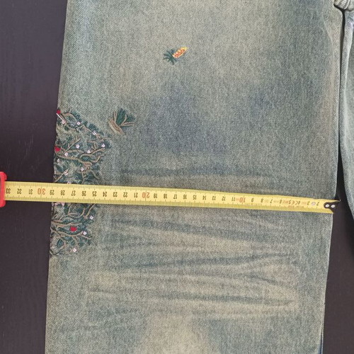 Evolution Begins Guardian of Eden embroidered denim jeans size S new