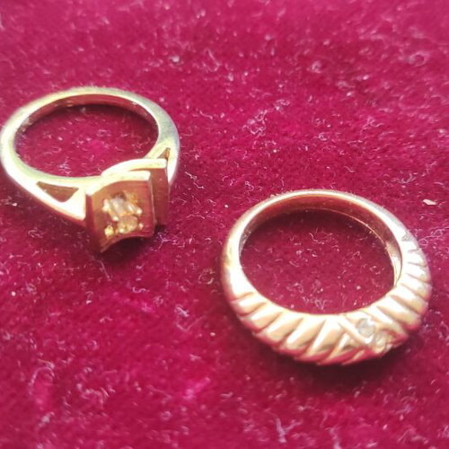2 gold-plated rings, size 53, excellent quality