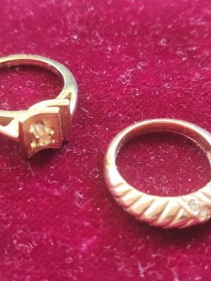 2 gold-plated rings, size 53, excellent quality