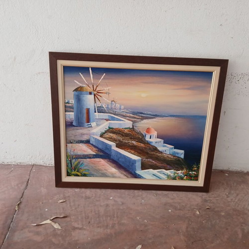 Oil painting landscape on canvas used