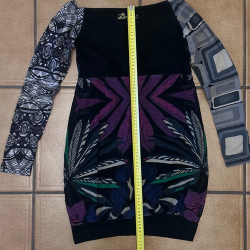 Desigual vintage off-shoulder Y2K graphic bodycon dress size medium