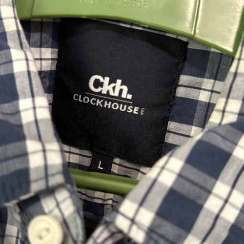 Clockhouse C&A men's checked short-sleeve shirt, size L