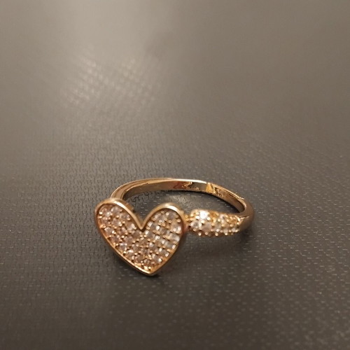 Ring pink gold with heart 15.3 mm new